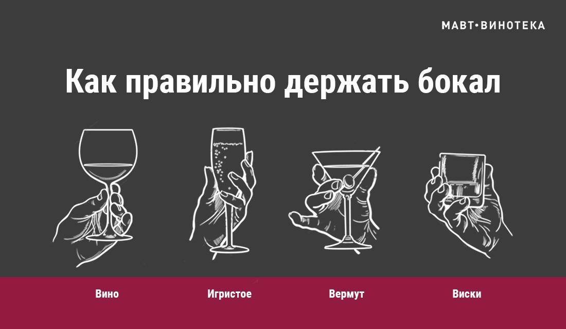 Как правильно держать бокал с вином, пивом, коньяком, ликером