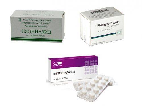 Изониазид, Метронидазол, Фенитоин