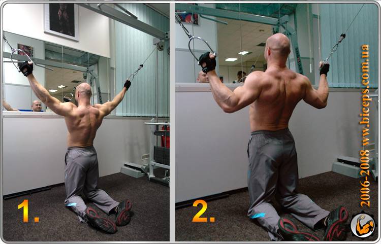 Сведение рук в кроссовере стоя