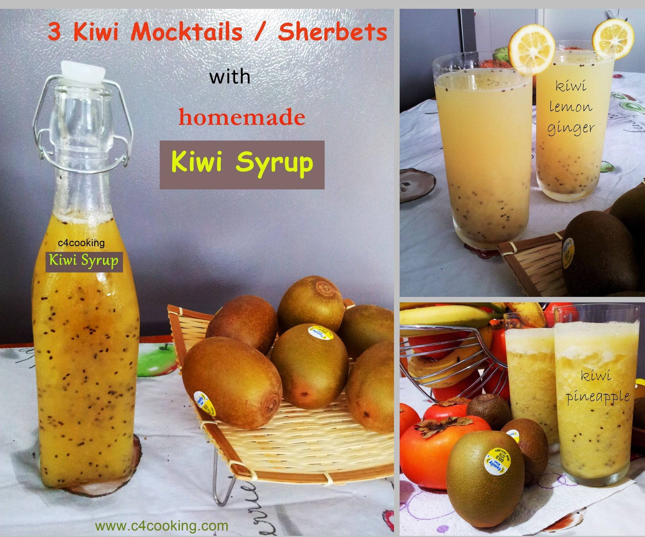 Персики и киви в сахарном сиропе с лимоном