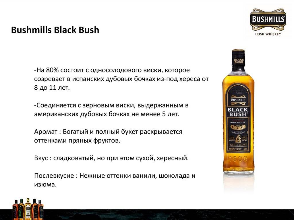 Односолодовый виски разница. Bushmills виски состав. Бушмилс Блэк Буш этикетка. Bushmills Black Bush состав. Виски Бушмилс Блэк.