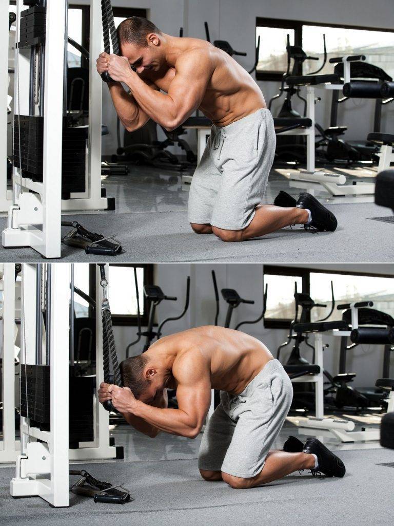 Разгибание руки с верхнего блока