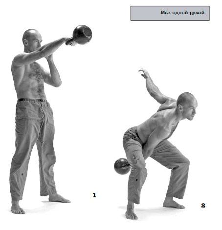 Как правильно делать махи гирей двумя руками