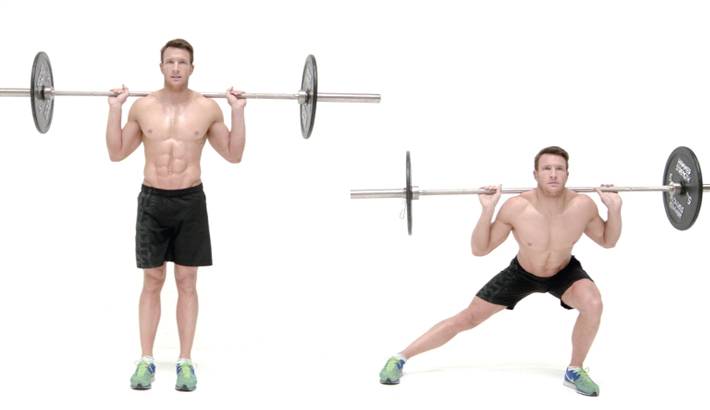 Выпады со штангой: техника выполнения, какие мышцы работают
