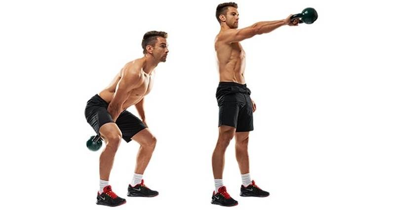 Жим гири стоя одной рукой, какие мышцы работают