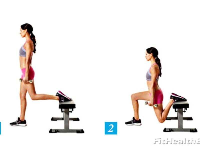 Выпады с гантелями
