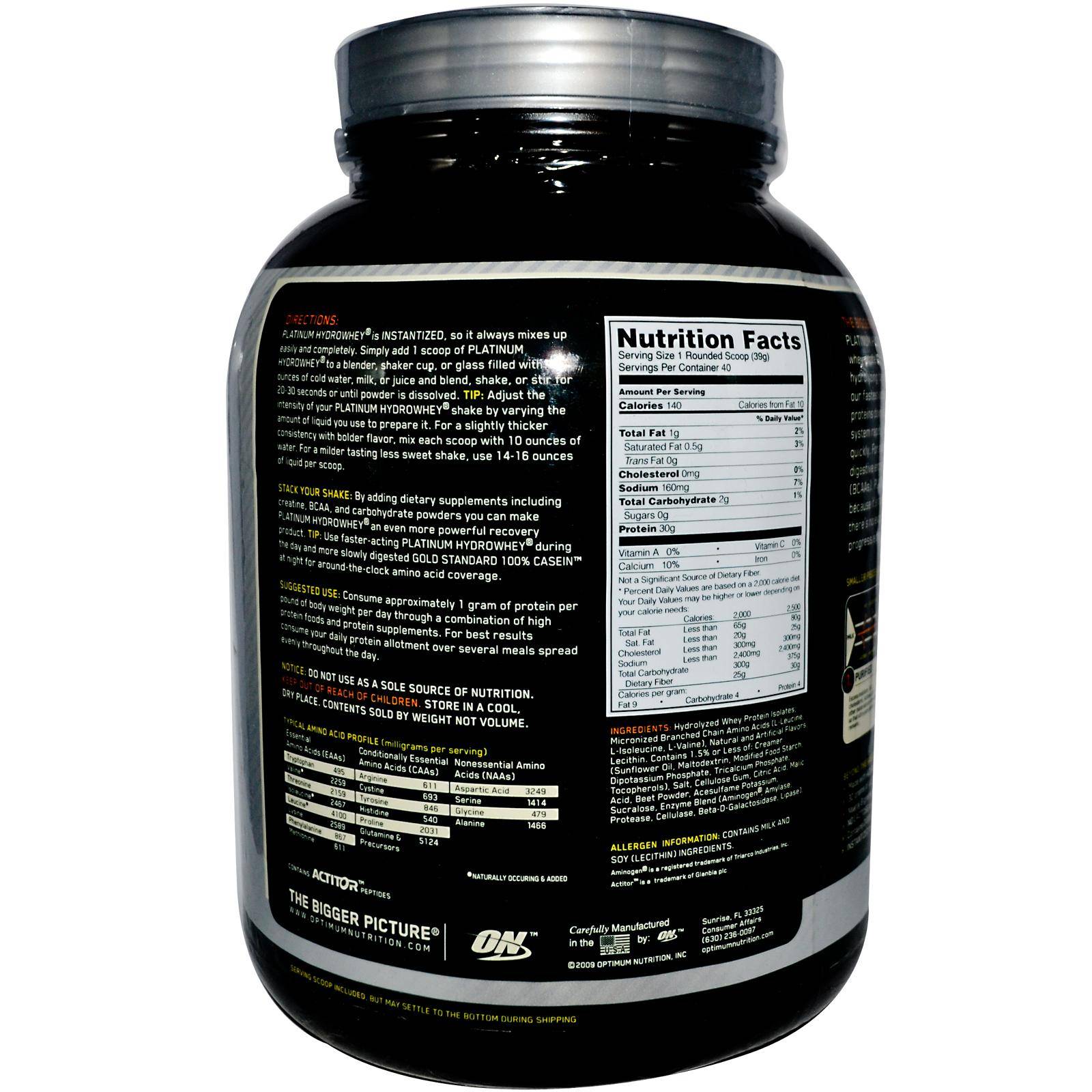 Platinum hydrowhey от optimum nutrition - спортивное питание на dailyfit