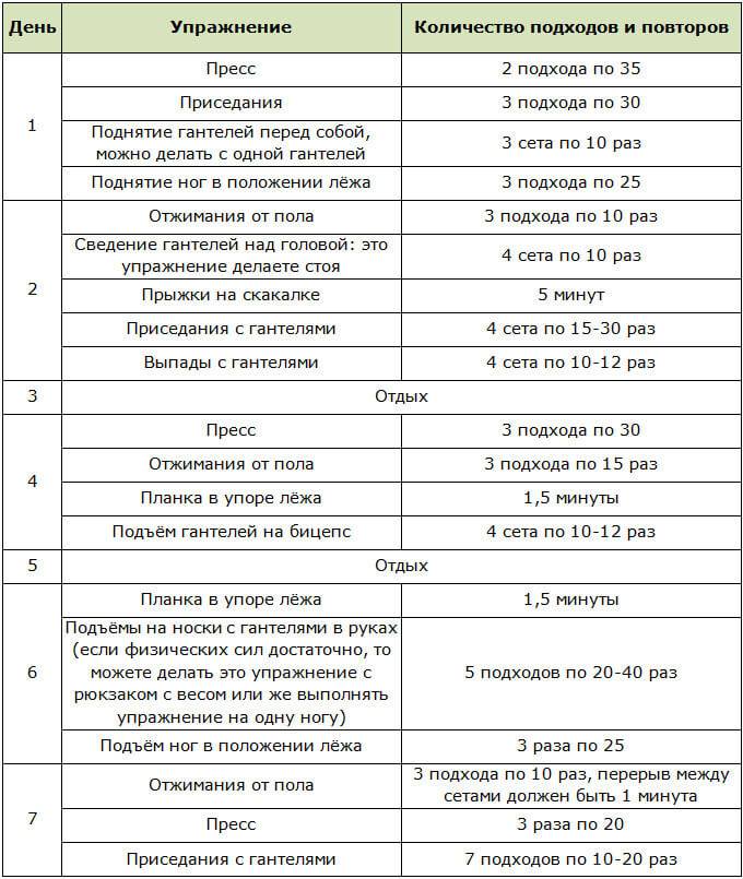 План конспект в тренажерном зале