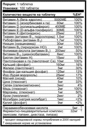 Daily formula от universal nutrition: польза и вред, состав, как принимать витамины