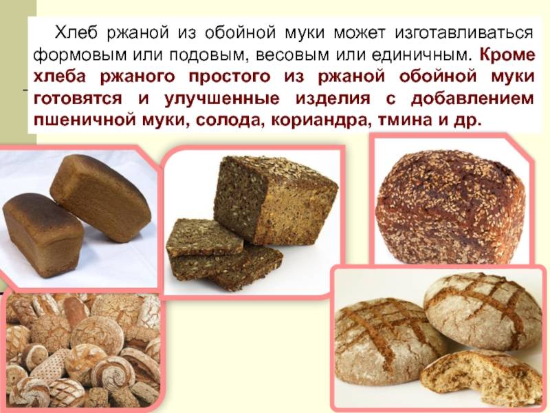 Таблица калорийности мучных хлебобулочных изделий