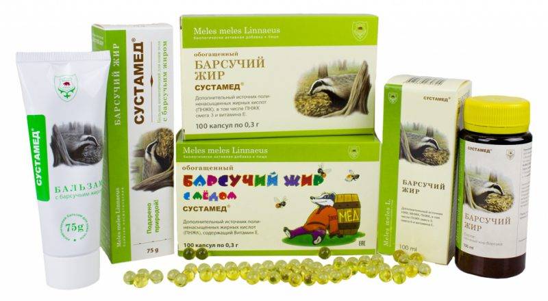 Барсучий жир «сустамед» (капсулы, жидкая форма): инструкция по применению