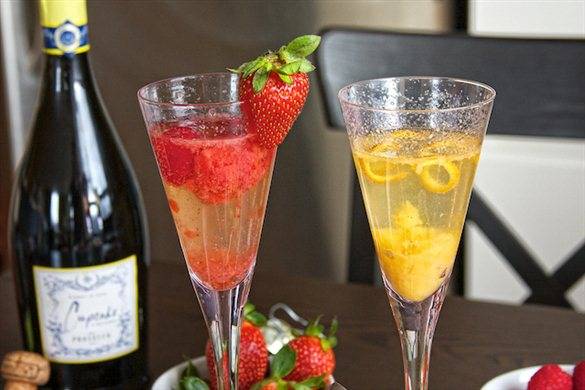 Коктейли с шампанским на праздничный стол