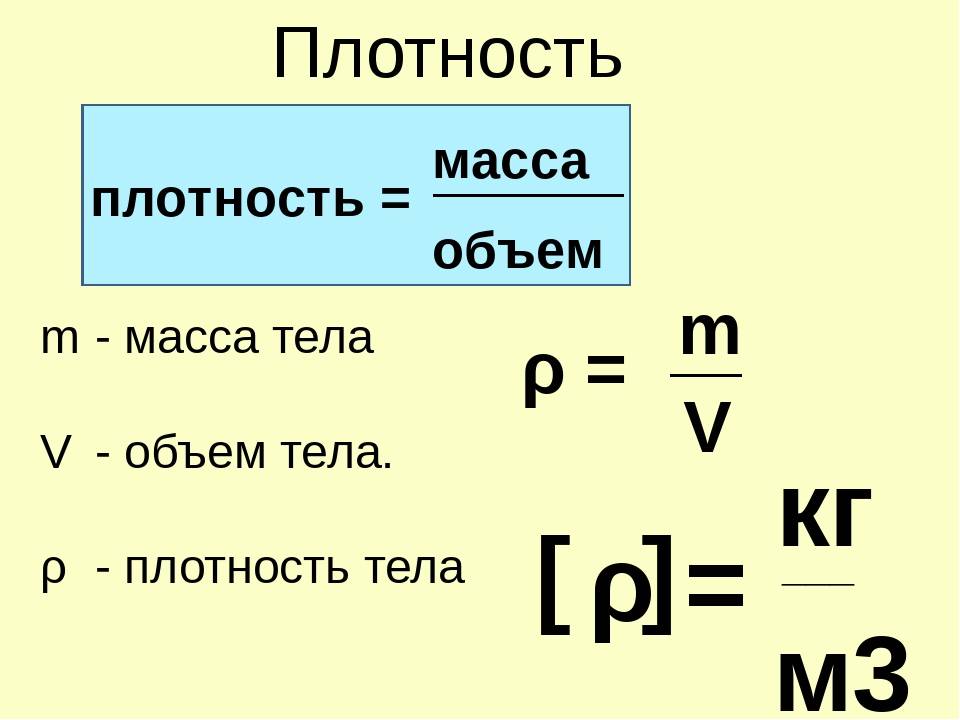 Формула посчитать вес. Физика 7 класс плотность масса объем формулы. Плотность масса 7 класс физика формулы. Формулы плотности массы и объема в физике 7 класс. Плотность вещества 7 класс физика формулы.