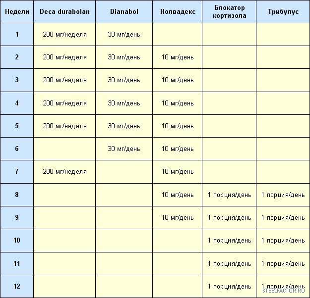 Курс стероидов на массу: оптимальный выбор и сочетание препаратов