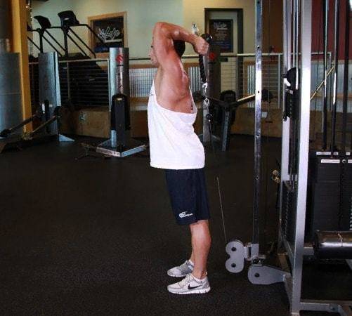 Разгибание рук на блоке стоя