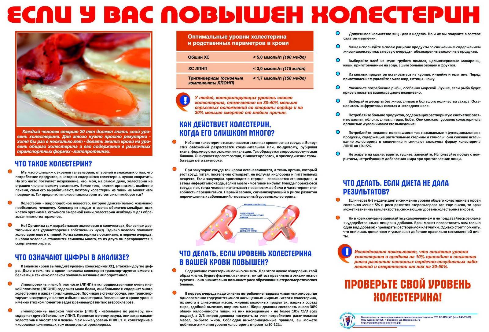 Памятка при повышенном холестерине у женщин