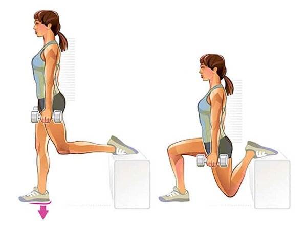 Выпады со штангой в стороны