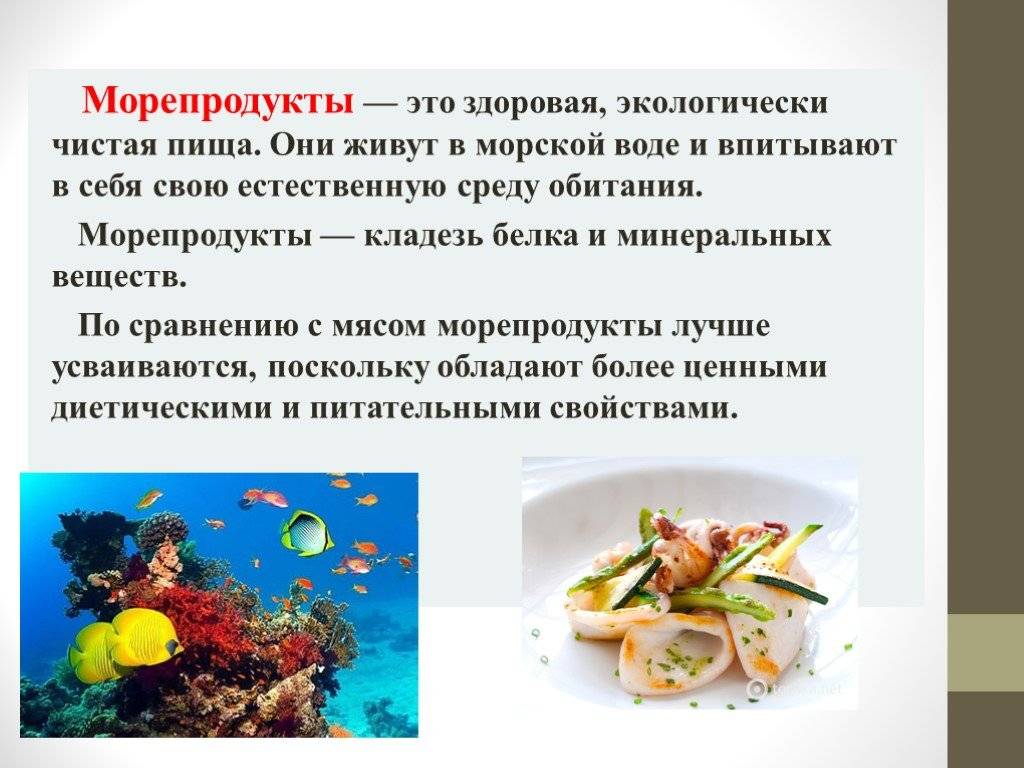 Блюда из рыбы и морепродуктов их польза и