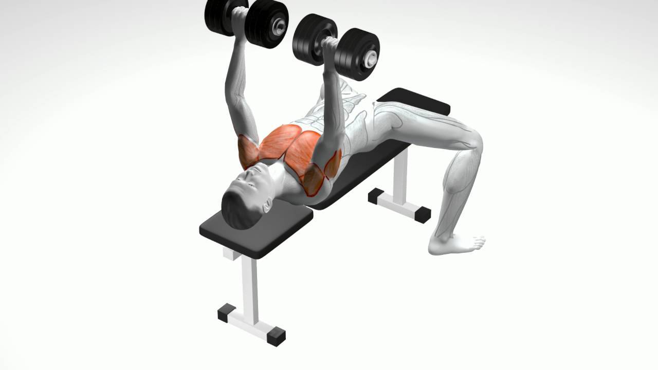 Разведение гантелей лежа на наклонной и горизонтальной (прямой) скамье