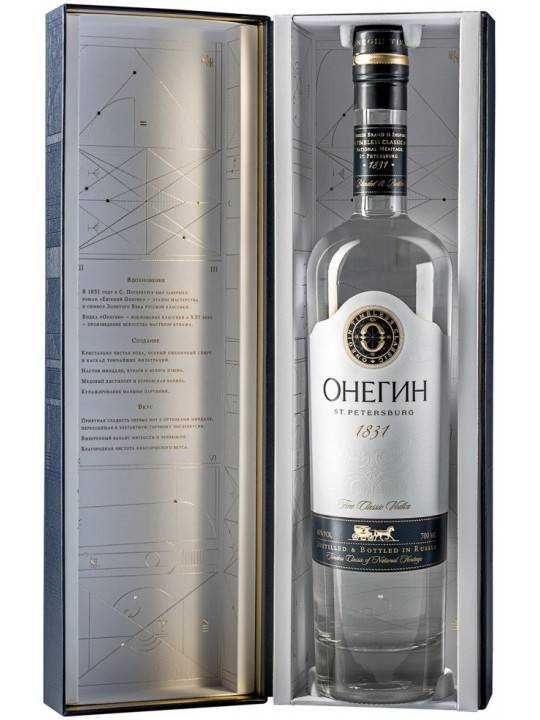 Водка «онегин»  -цена, описание и отзывы