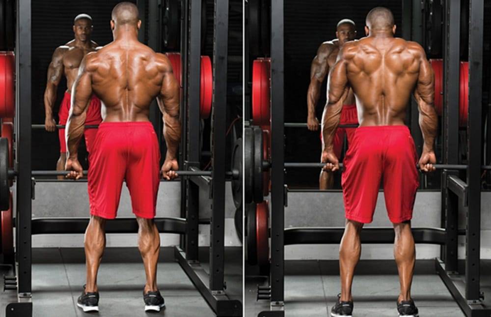 Шраги со штангой стоя